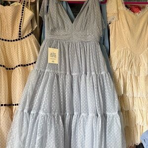 JessaKae Light Blue Polka Dot Dress